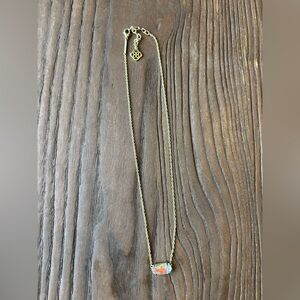 Kendra Scott Gold Necklace with Iridescent Pendant